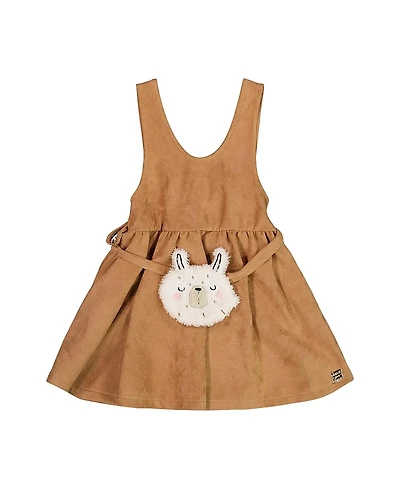 Deux par Girls' Stretch Suede Effect Jumper with Llama Bag - Little Kid