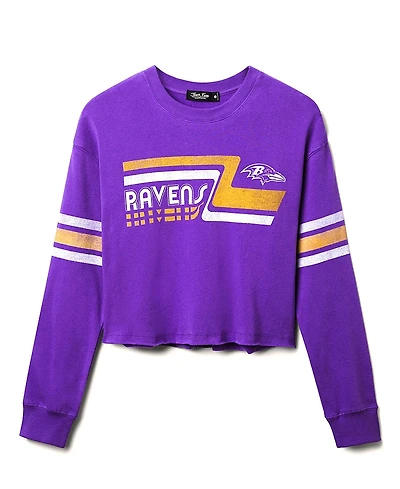 Junk Food Clothing Women's Nfl Baltimore Ravens Retro Crop Fleece