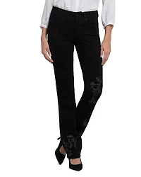 Nydj Marilyn Embroidered High Rise Straight Jeans