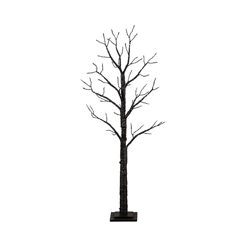 Nearly Natural 5' Pre-Lit Artificial Halloween Twig Tree with 360 Orange & Purple Led Lights
