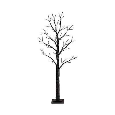 Nearly Natural 5' Pre-Lit Artificial Halloween Twig Tree with 360 Orange & Purple Led Lights