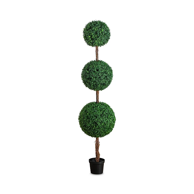 Nearly Natural 7' Uv Resistant Artificial Triple Ball Boxwood Topiary Tree
