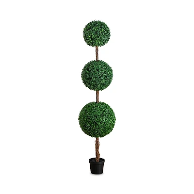 Nearly Natural 7' Uv Resistant Artificial Triple Ball Boxwood Topiary Tree