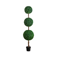 Nearly Natural 7' Uv Resistant Artificial Triple Ball Boxwood Topiary Tree