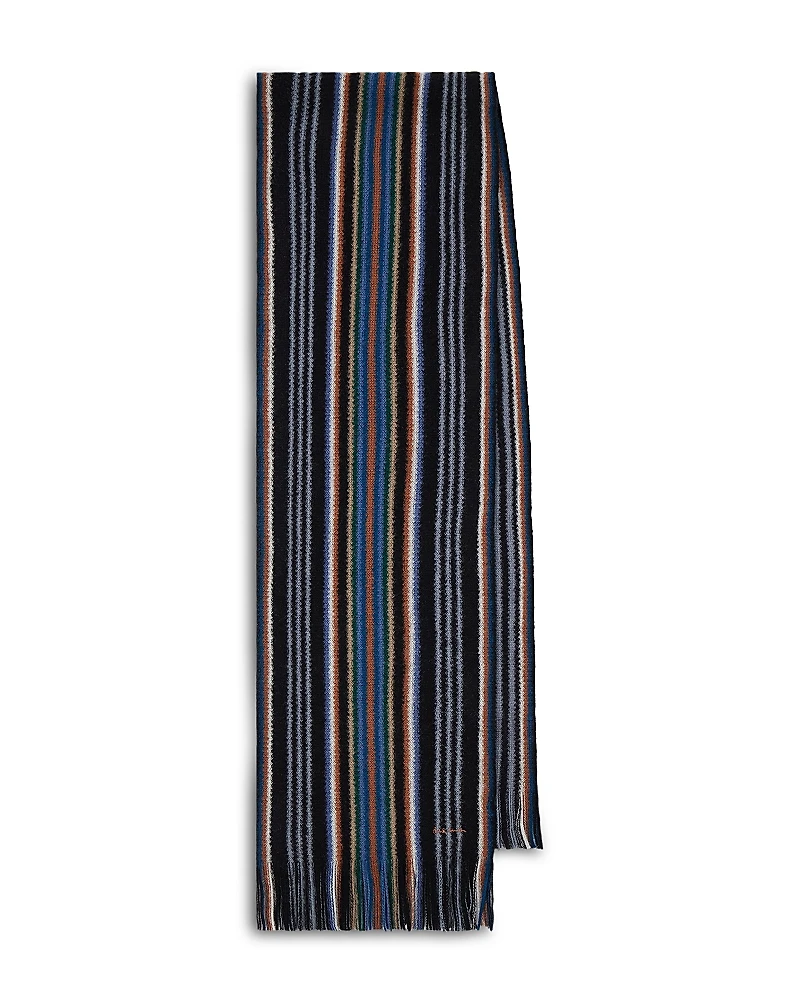 Paul Smith Striped Merino Wool Scarf