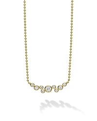Lagos 18K Yellow Gold Fizz Diamond Bezel Beaded Collar Necklace, 16-18
