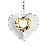 Waterford Heart Ornament with Gold Detail