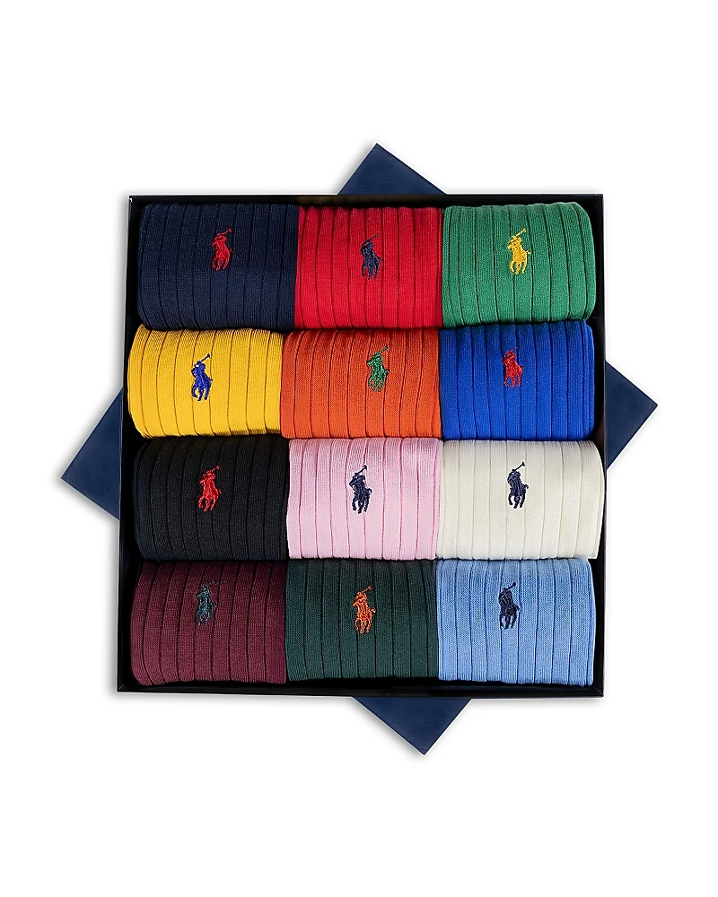 Polo Ralph Lauren Egyptian Cotton Socks Gift Box, Pack of 12