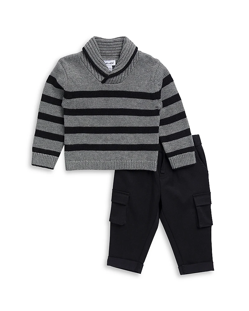 Splendid Boys' Roll Neck Striped Sweater & Pants Set - Baby