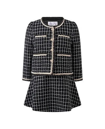 Rachel Riley Girls' Check Tweed Jacket & Skirt Set - Little Kid, Big Kid