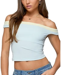 Edikted Strada Contrast Off Shoulder Top