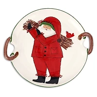 Vietri Old St. Nick Handled Round Platter with Sticks