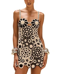 PatBO Coral Crochet Mini Dress