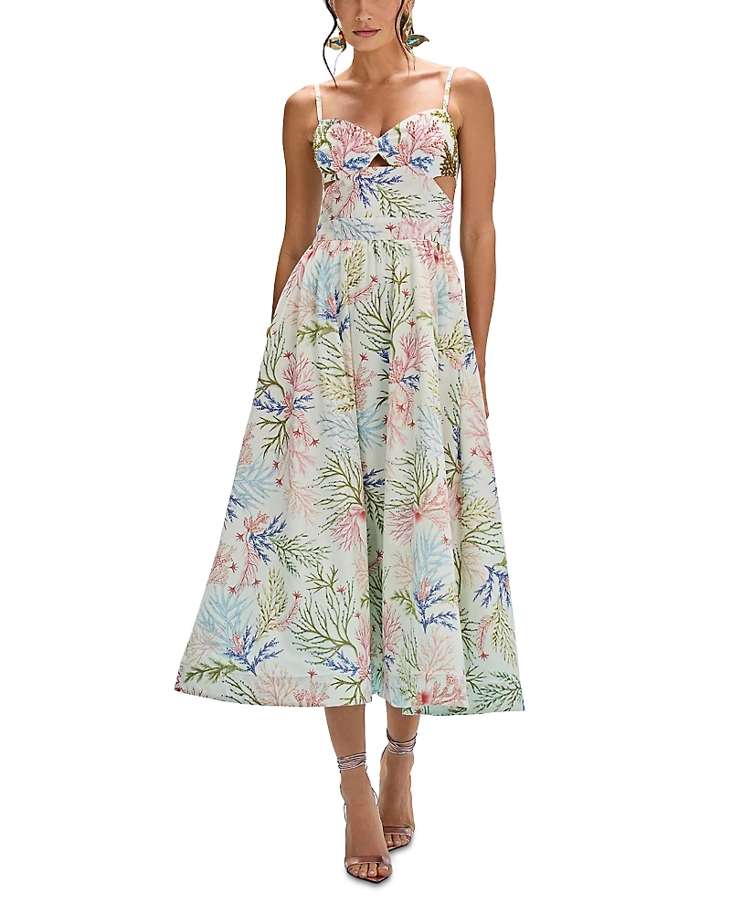 PatBO Seaweed Flutter Midi Dress