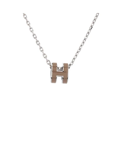 Pre-Owned Hermes Mini Pop H Pendant Chain Necklace Metal and Enamel