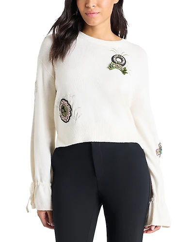 Cinq a Sept Heritage Rose Embellished Sweater