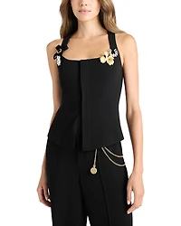 Cinq a Sept Aliana Brooch Trim Top