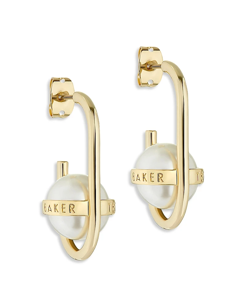 Ted Baker Imitation Pearl Oval Hoop Earrings