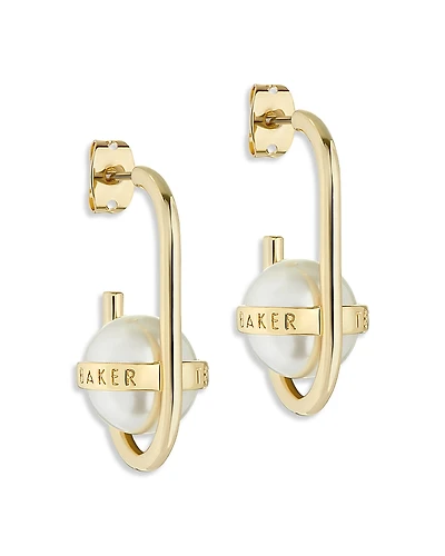 Ted Baker Imitation Pearl Oval Hoop Earrings