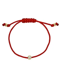 Zoe Lev Lab Grown Diamond Red Cord Slider Bracelet