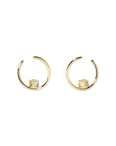 Dinh Van 18K Yellow Gold Le Cube Diamant Spiral Hoop Earrings