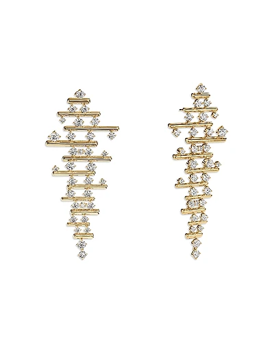 Hearts On Fire 18K Yellow Gold Barre Diamond Chandelier Drop Earrings