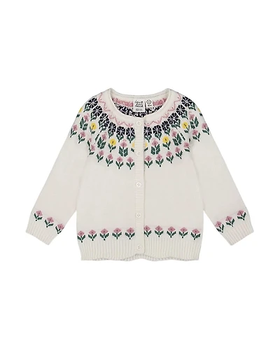 Deux par Girls' Jacquard Knit Cardigan - Little Kid, Big Kid