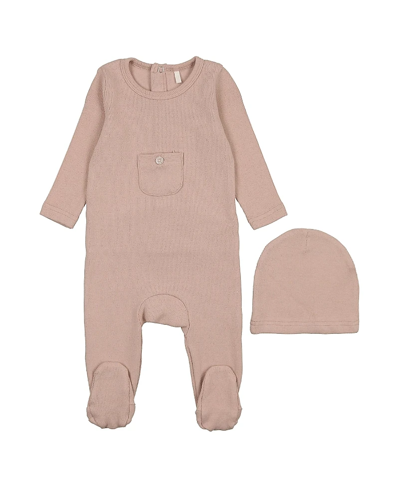 Pouf Unisex Ribbed Pocket Footie - Baby