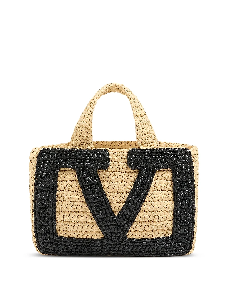 Valentino Garavani Viva Superstar Small Raffia Shopping Tote Bag