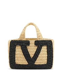 Valentino Garavani Viva Superstar Small Raffia Shopping Tote Bag