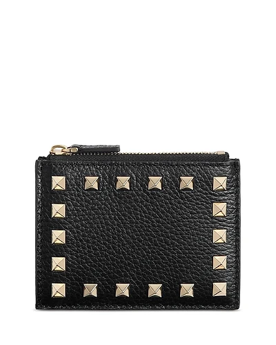 Valentino Garavani Rockstud Zip Card Case