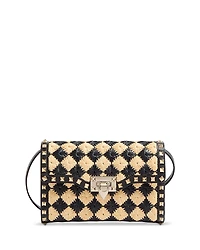 Valentino Garavani Rockstud Raffia-Effect Shoulder Bag