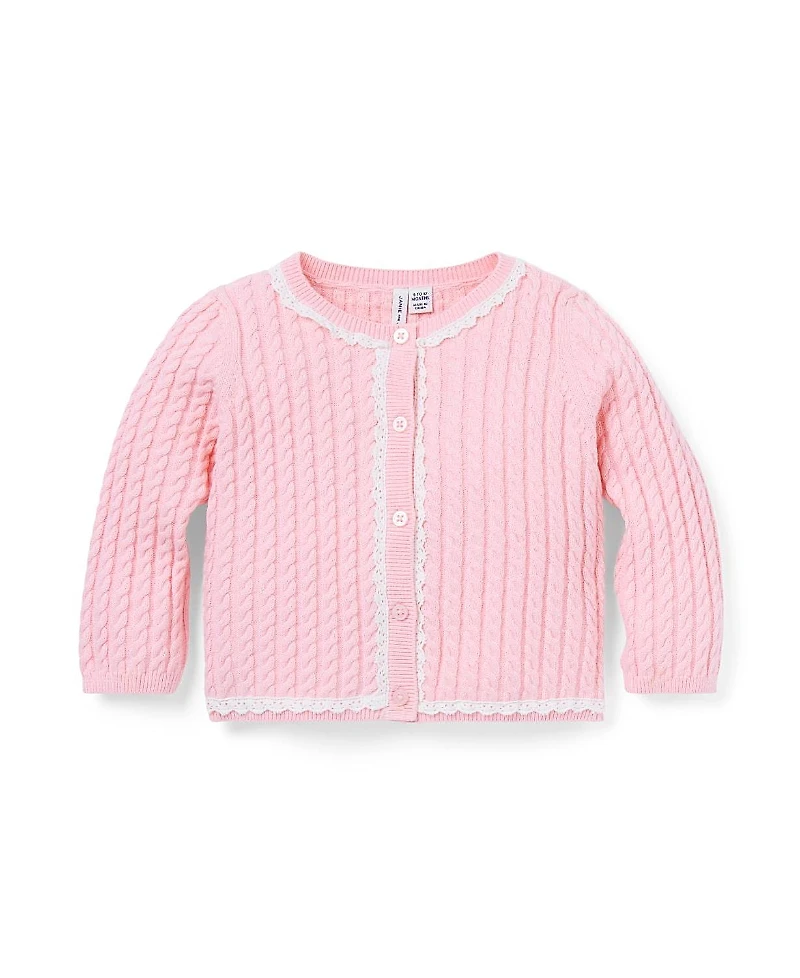 Janie and Jack Girls' Baby Cable Knit Cardigan 