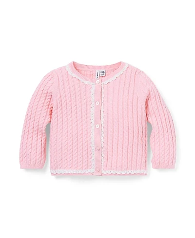 Janie and Jack Girls' Baby Cable Knit Cardigan 