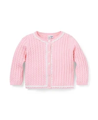 Janie and Jack Girls' Baby Cable Knit Cardigan 