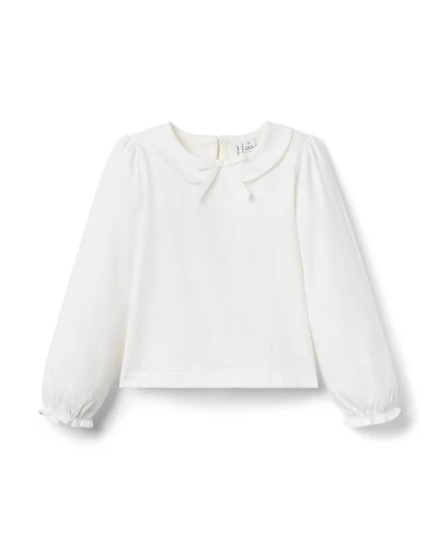 Janie and Jack Girls' Bow Collared Top - Baby, Little Kid, Big Kid