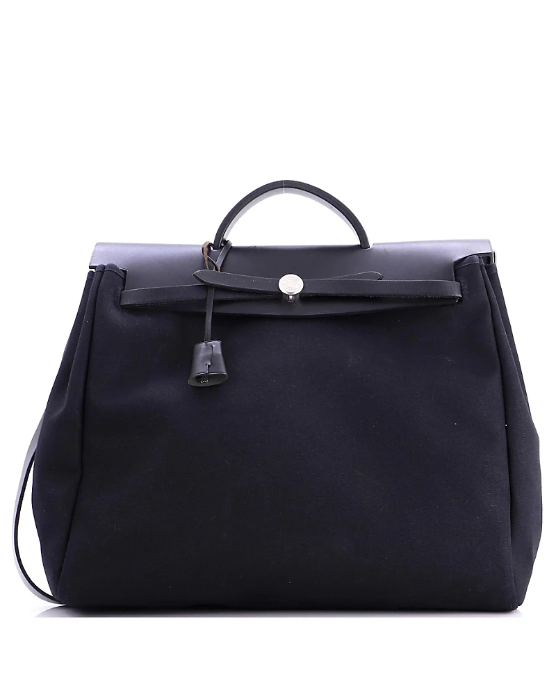 Pre-Owned Hermes Mm Herbag Toile and Leather