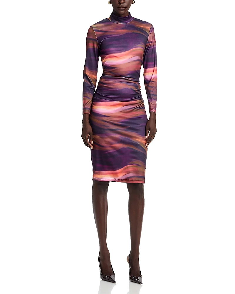 Area Stars Mock Neck Jersey Dress