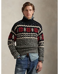Polo Ralph Lauren Snowflake Cable Knit Wool Blend Sweater