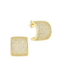 Sterling Forever Simone Pave Curved Stud Earrings