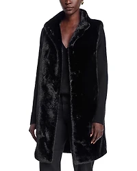 Adrienne Landau Dana Faux Fur Long Vest
