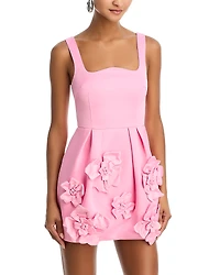 Leo Lin Piper Floral Applique Bell Mini Dress