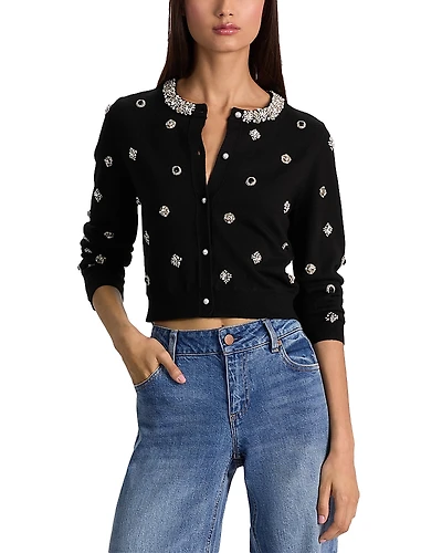 Alice and Olivia Dollie Embellished Cardigan Sweater