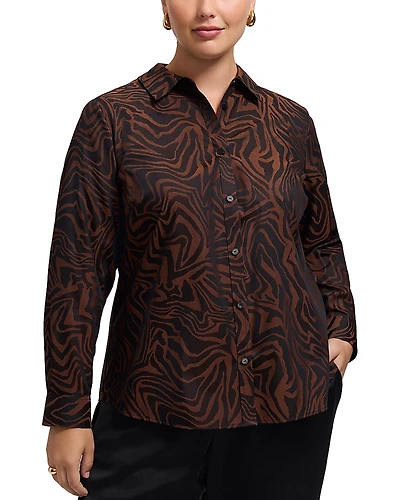 Foxcroft Plus Hampton Zebra Print Shirt