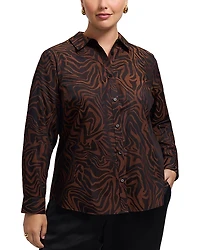 Foxcroft Plus Hampton Zebra Print Shirt