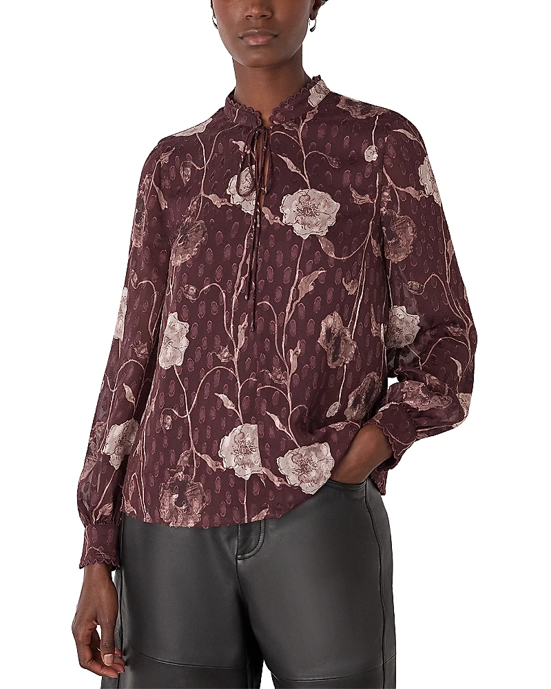 Whistles Floral Dobby Blouse
