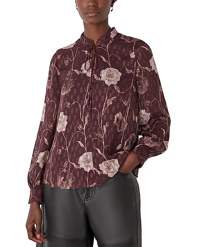 Whistles Floral Dobby Blouse