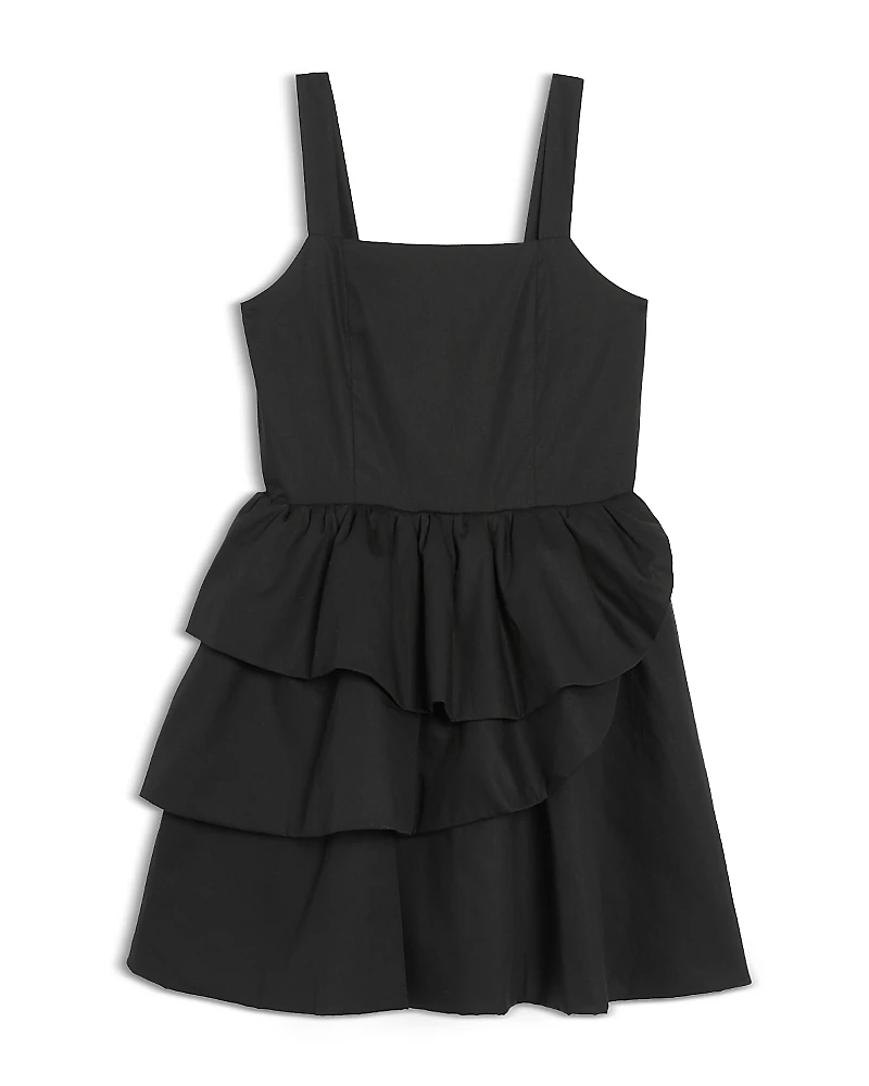 Aqua Girls' Tiered Poplin Mini Dress, Big Kid - Exclusive