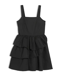 Aqua Girls' Tiered Poplin Mini Dress, Big Kid - Exclusive