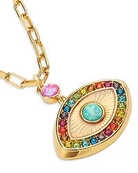 Kurt Geiger London Signature Rainbow Evil Eye Pendant Necklace, 16-18